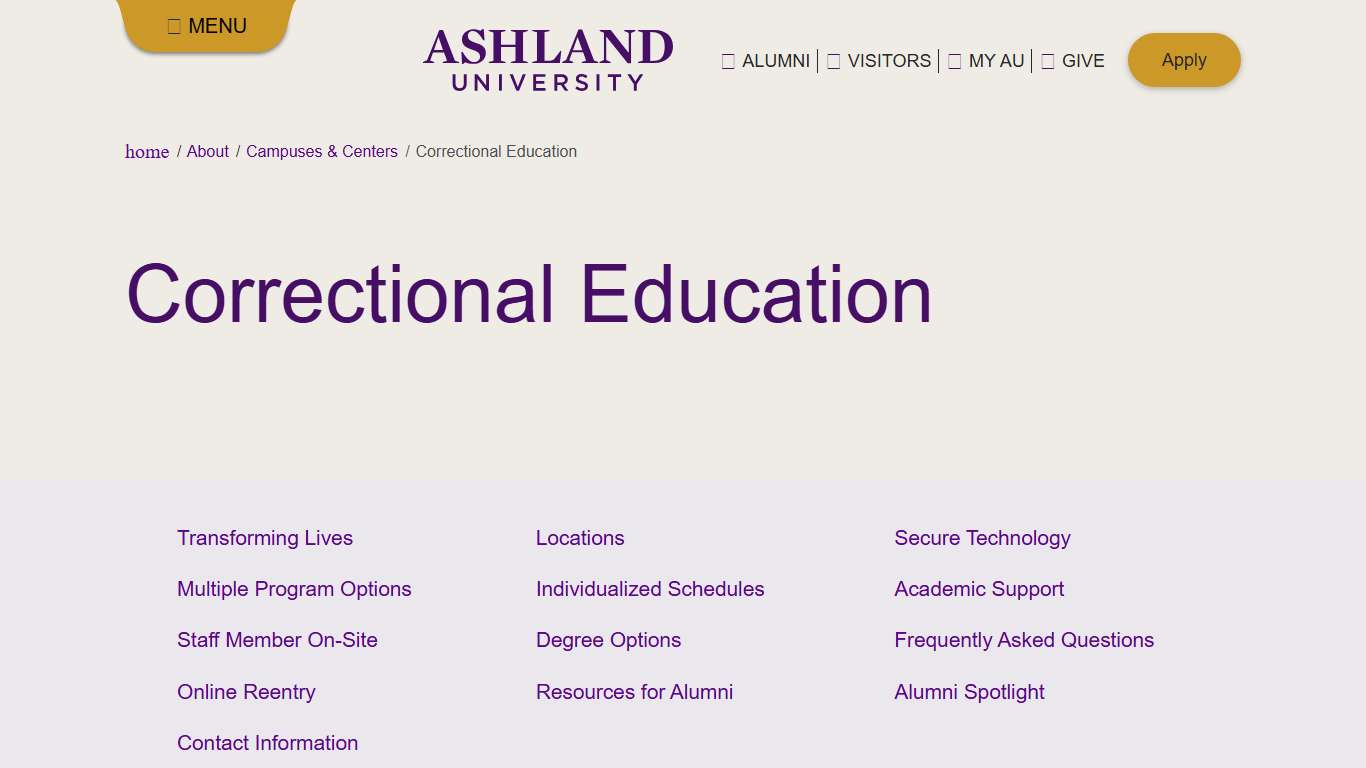 Correctional Education Ashland